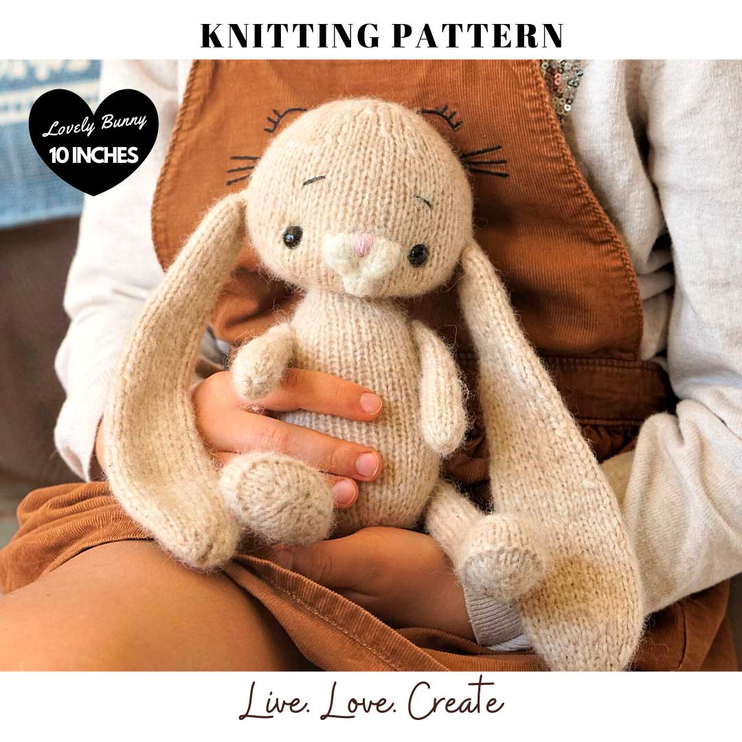 Knitting baby Bunny Pattern 10''/25cm