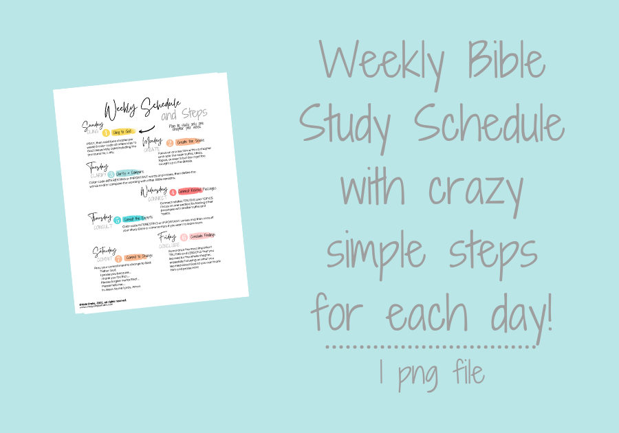 Weekly Bible Study Schedule with Steps