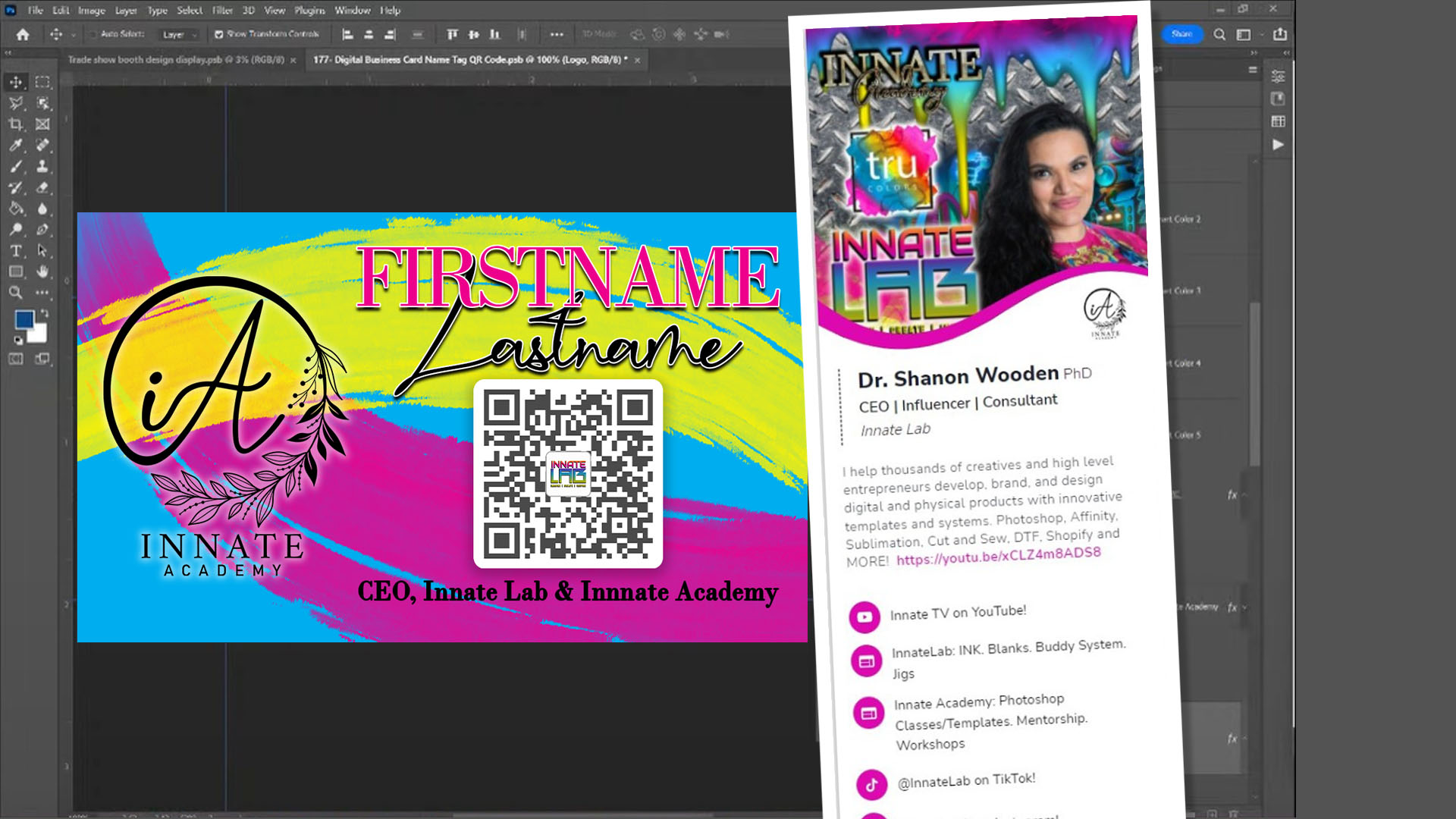 P 177 Digital Business Card Name Tag QR Code