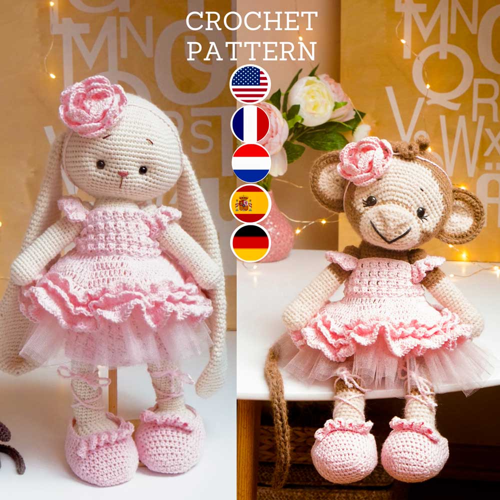 Crochet doll pattern amigurumi baby doll pattern (English, Deutsch