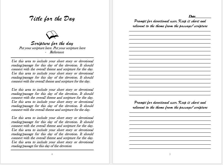 Microsoft Word Devotional Template Free Word Template