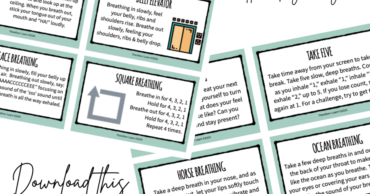 Free Mindfulness Cards for Children and Teens