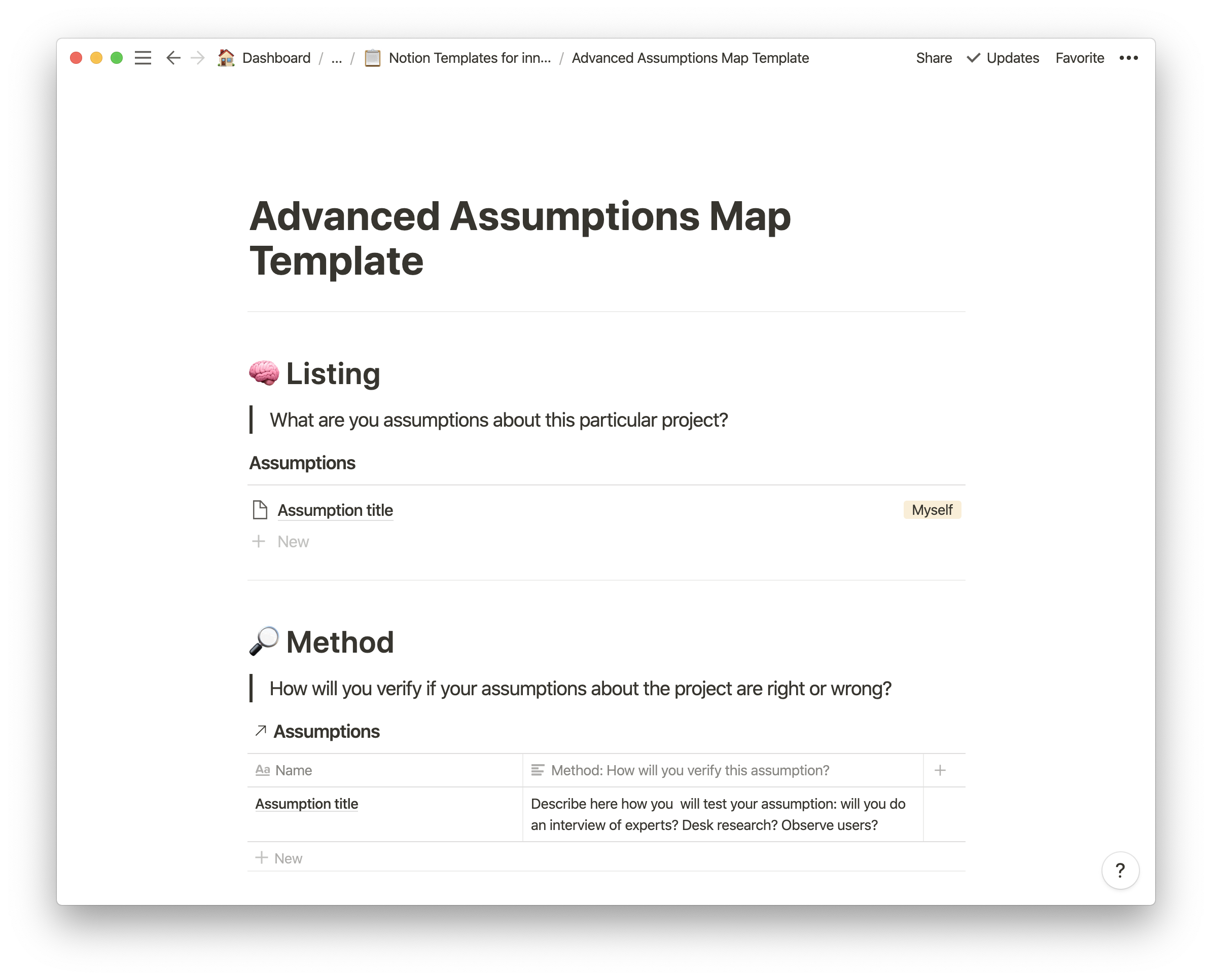 Advanced Assumption Map (Notion Template)