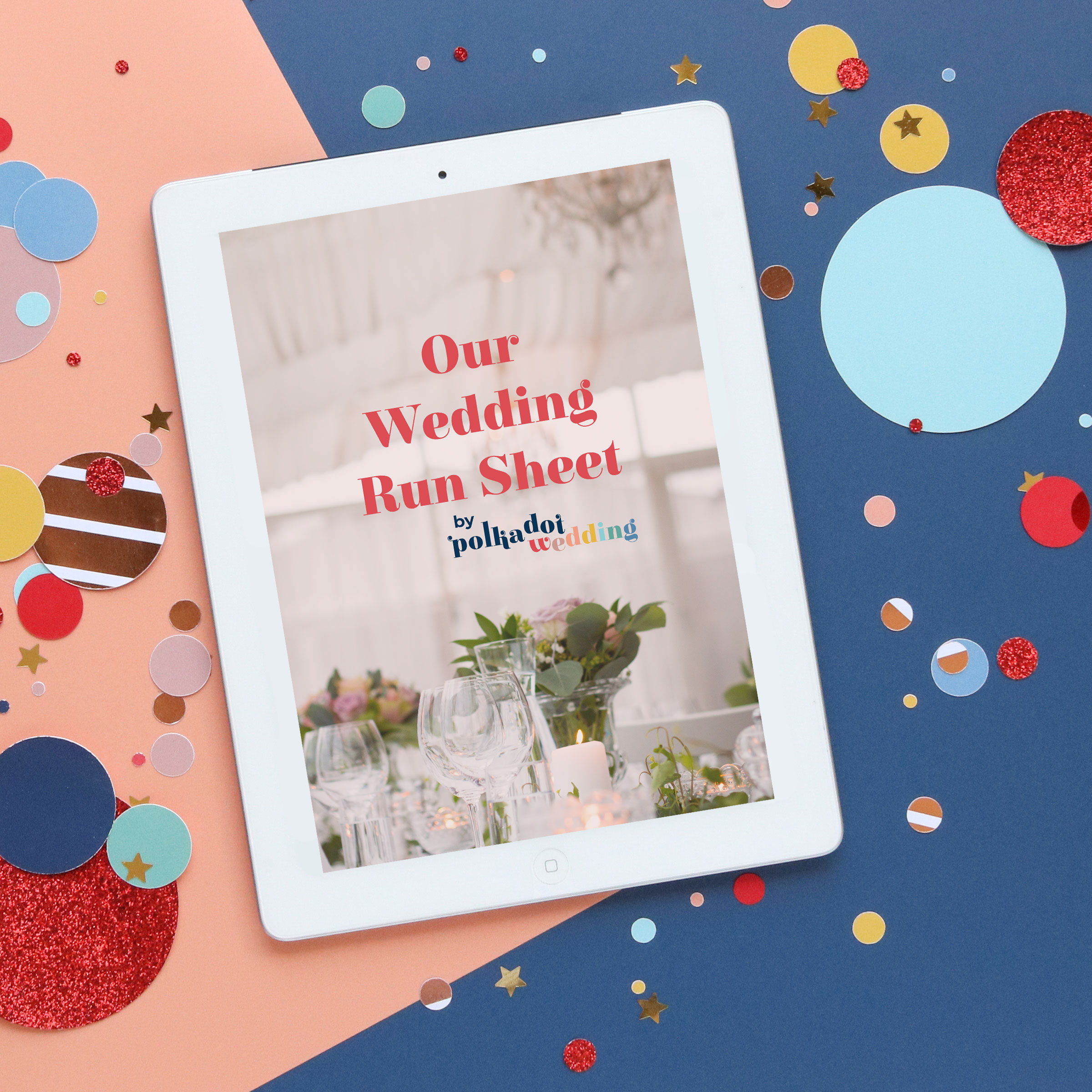 Polka Dot Wedding Run Sheet Template