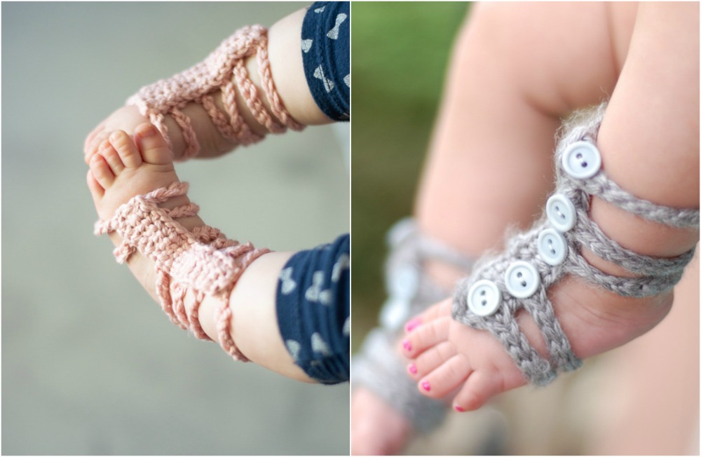 Crochet barefoot hot sale sandals baby