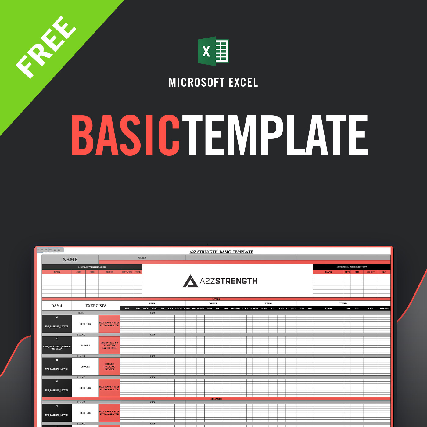 Excel For Coaches BASIC TEMPLATE (FREE)