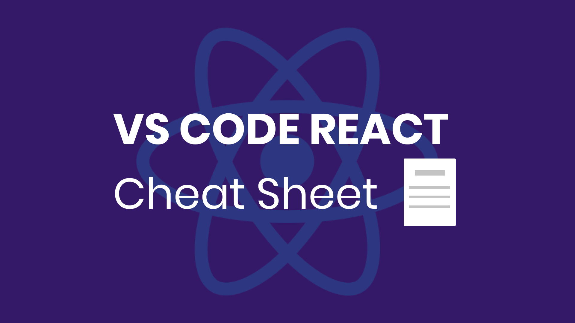 VS Code React Cheatsheet