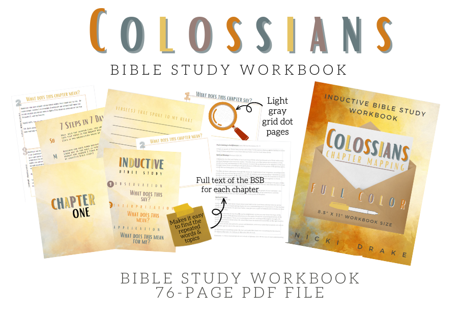 Colossians Chapter Mapping Workbook FULL COLOR- Digital/Printable