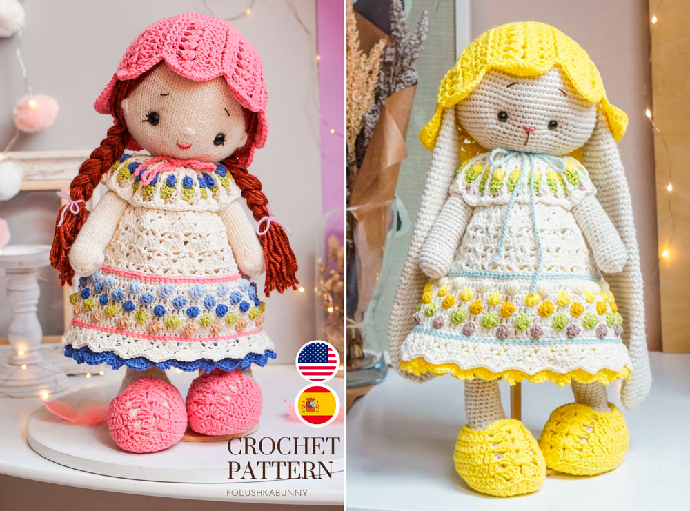 Dolls with 2024 crochet dress