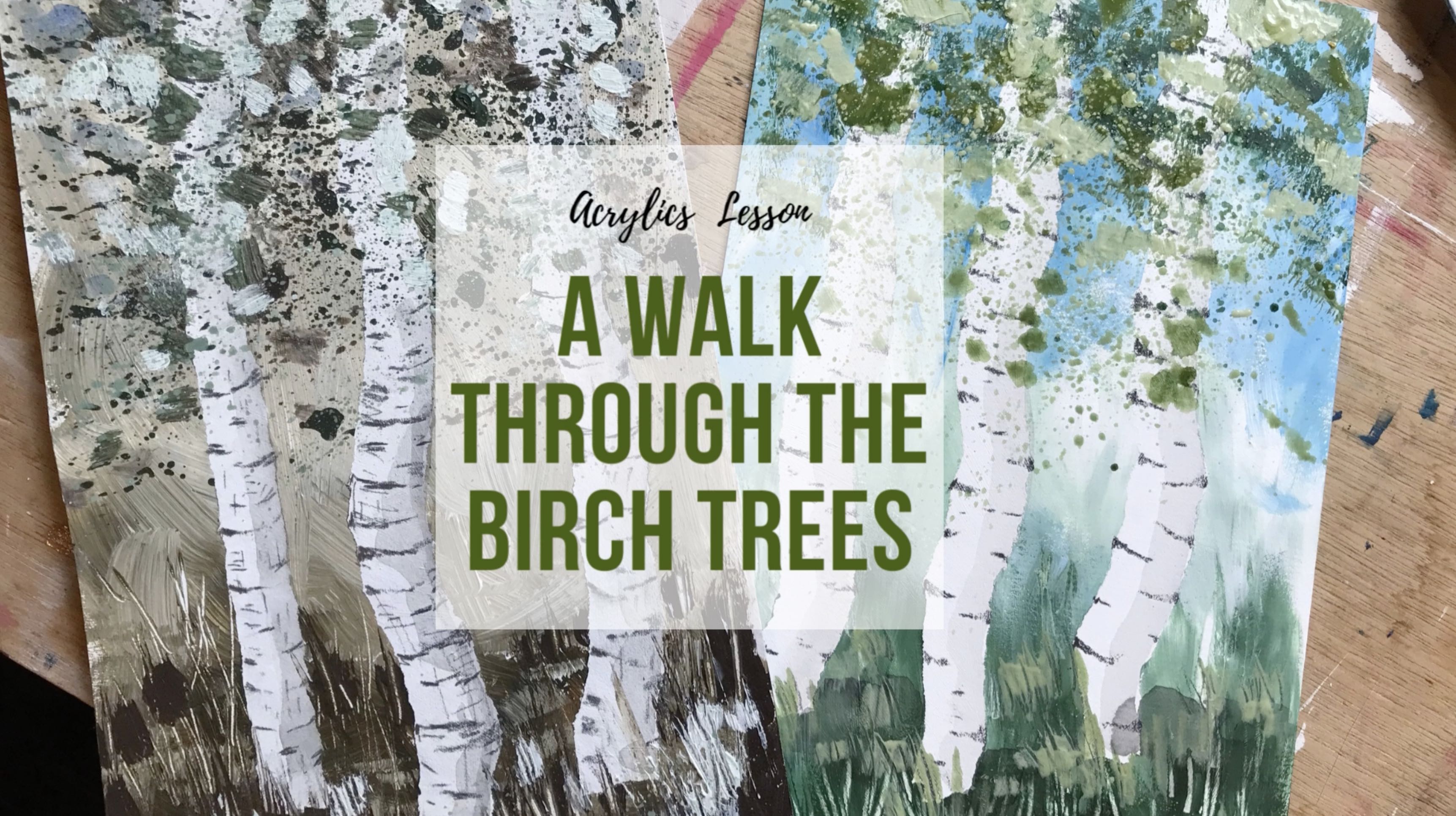 How to paint Birch trees Art with Meg
