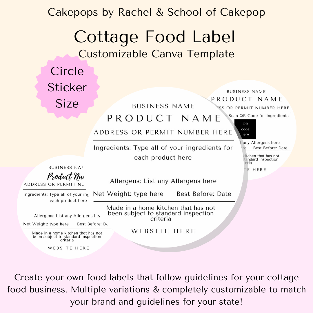 Cottage Food Law Compliant Stickers For Bakers Homemade
