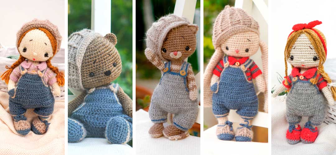 Crochet Toy Clothes Pattern - Farm Style Outfit for 10''/25cm Toys