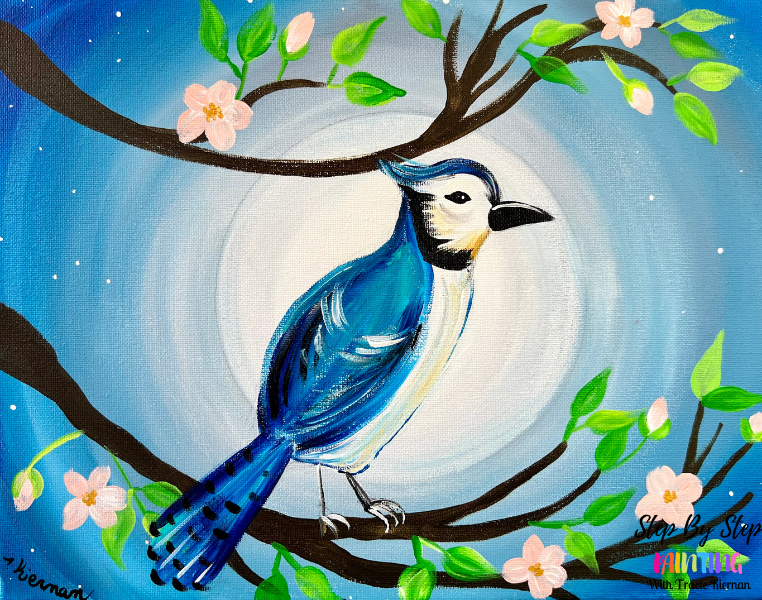 How To Paint A "Blue Jay" Acrylic Painting Tutorial Download