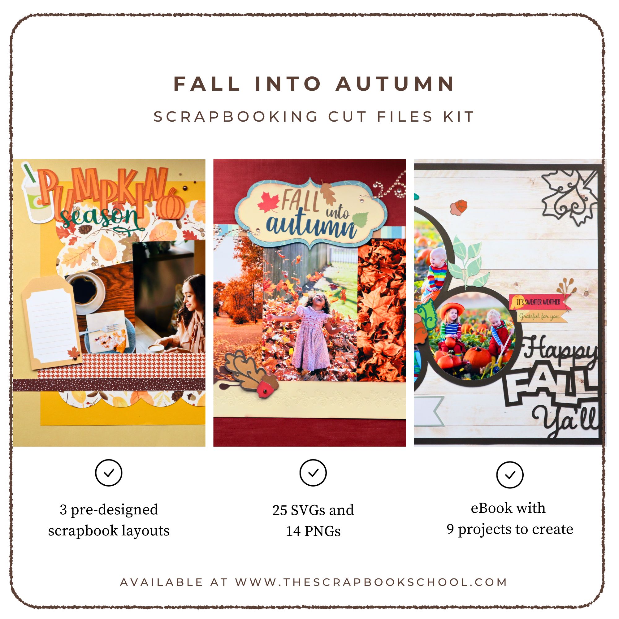 Fall Into Autumn Scrapbooking Cut Files Kit