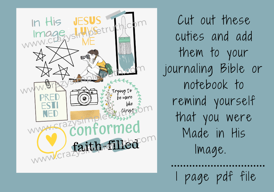 In His Image Die-Cut Printable