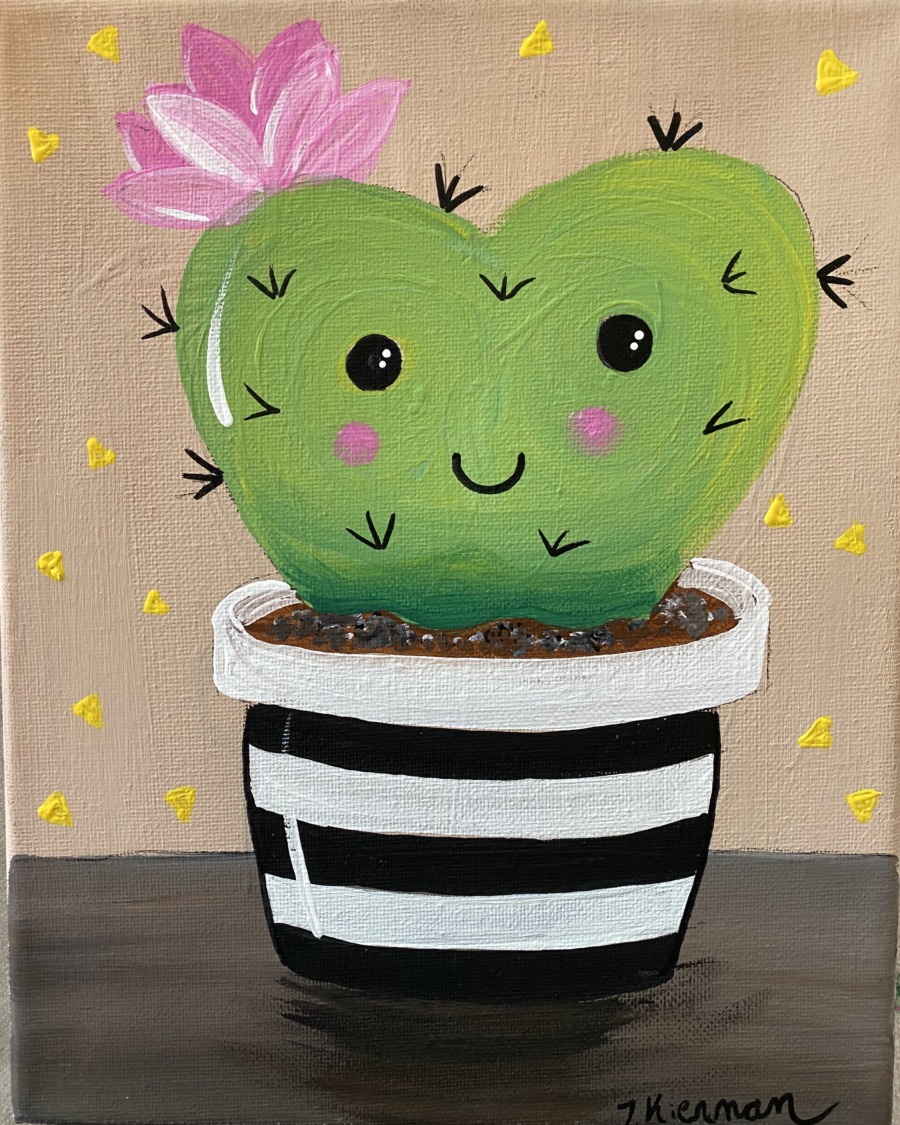 11x14 Cactus Canvas Painting 