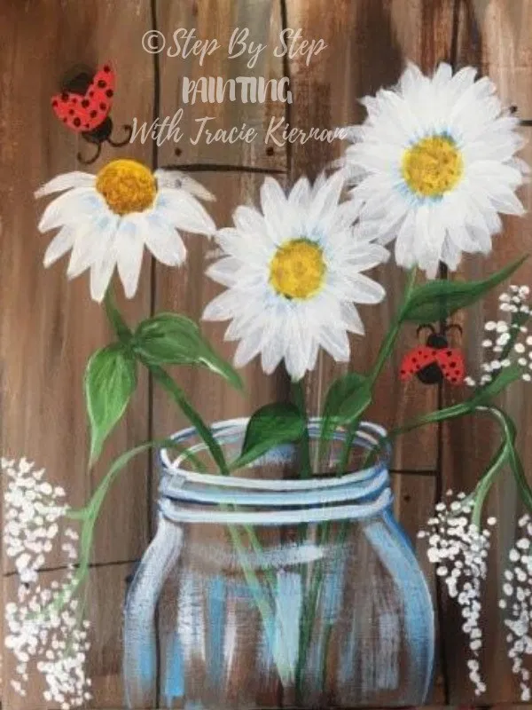 Daisies In Mason Jar PDF Download Tutorial