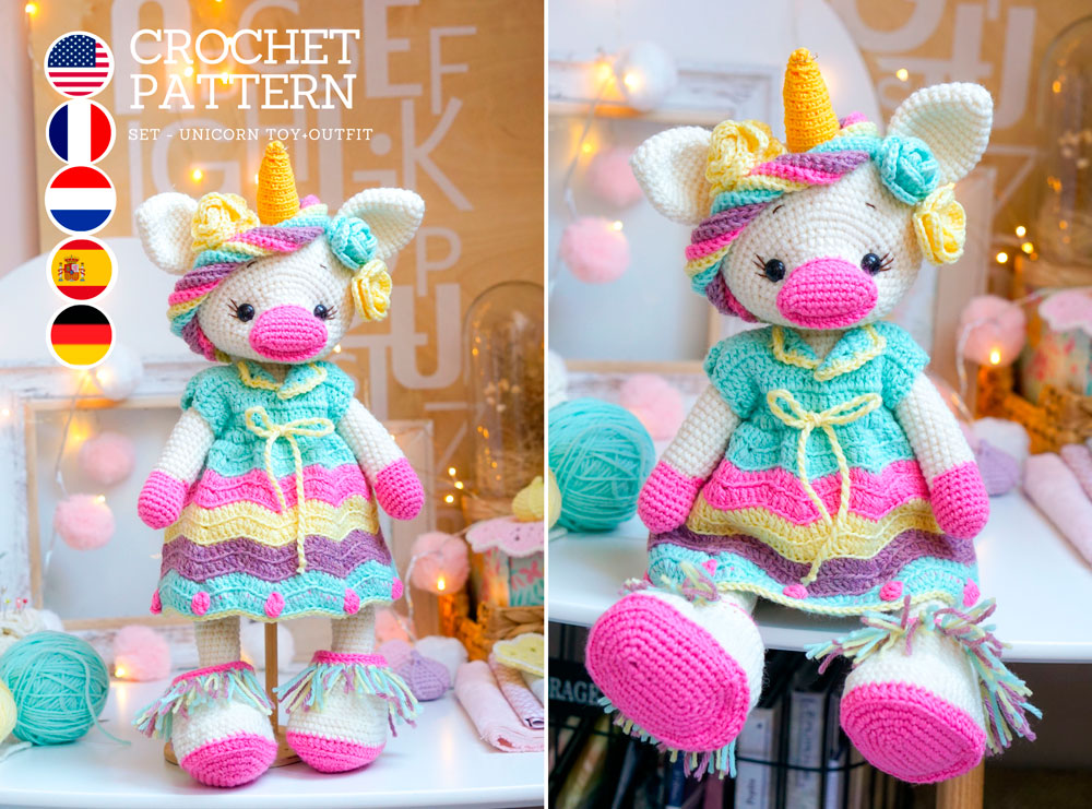 Crochet unicorn dress sale