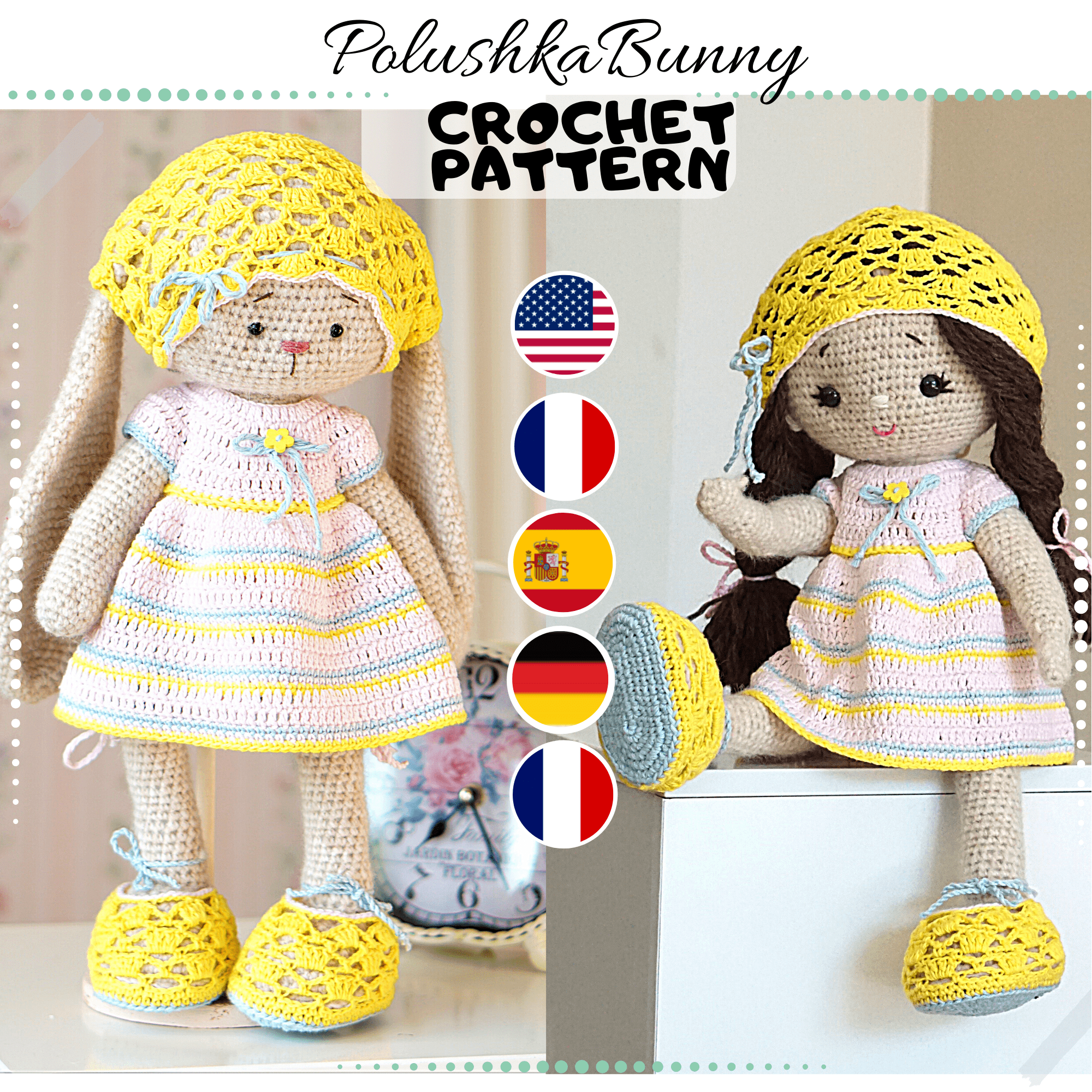 Crochet Doll with clothes and shoes for dressin - Folksy