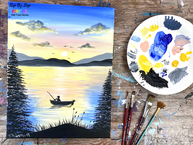Fisherman Sunset Pdf Painting Tutorial