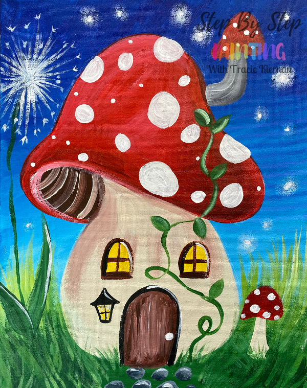 Mushroom Fairy House Painting Tutorial PDF Download