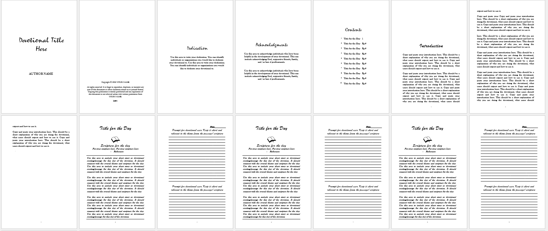 Christian Devotional Template Word 
