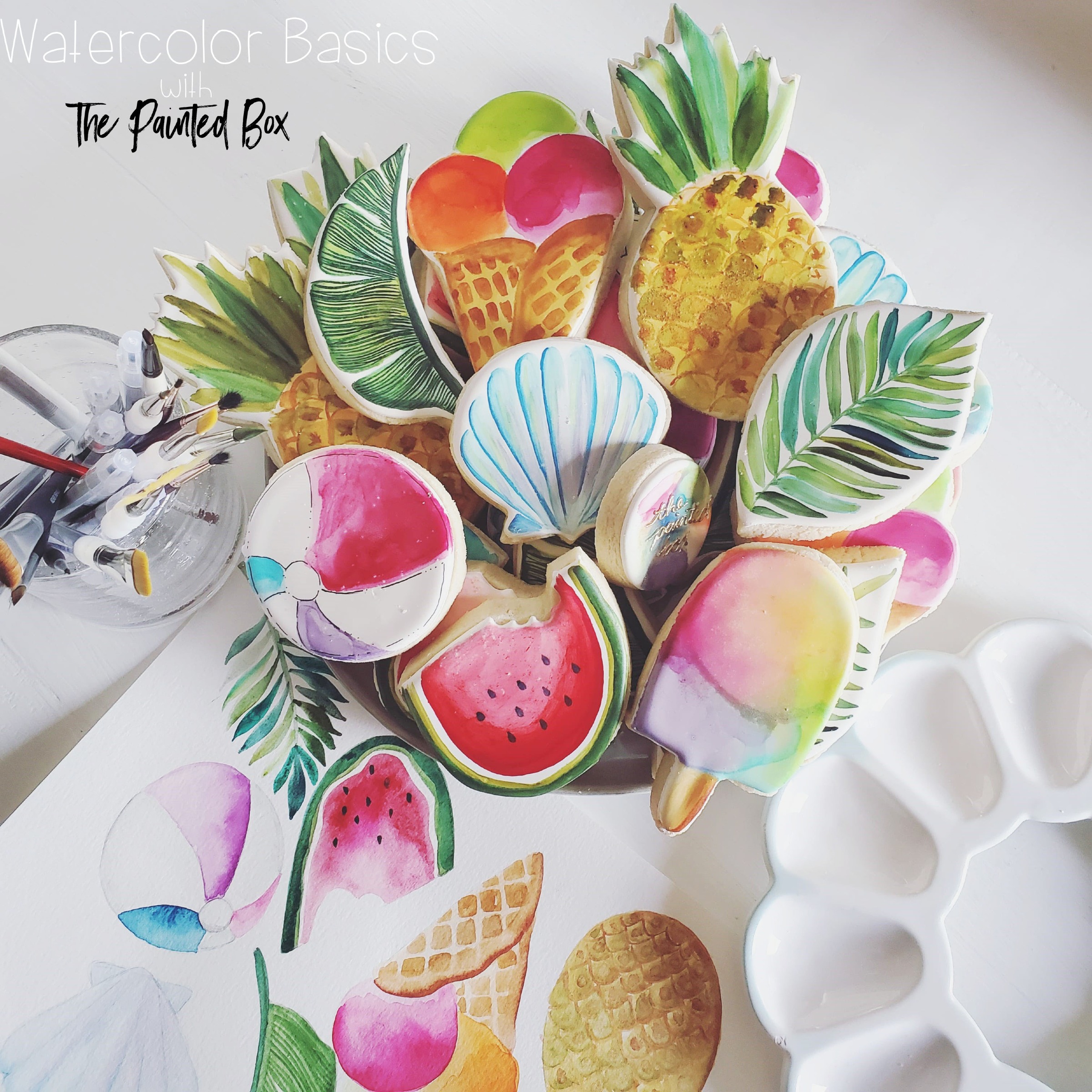 Watercolor Basics Cookie Decorating Class and Digital Files