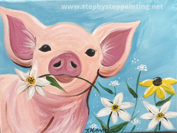 Spring Pig Painting PDF Tutorial Download