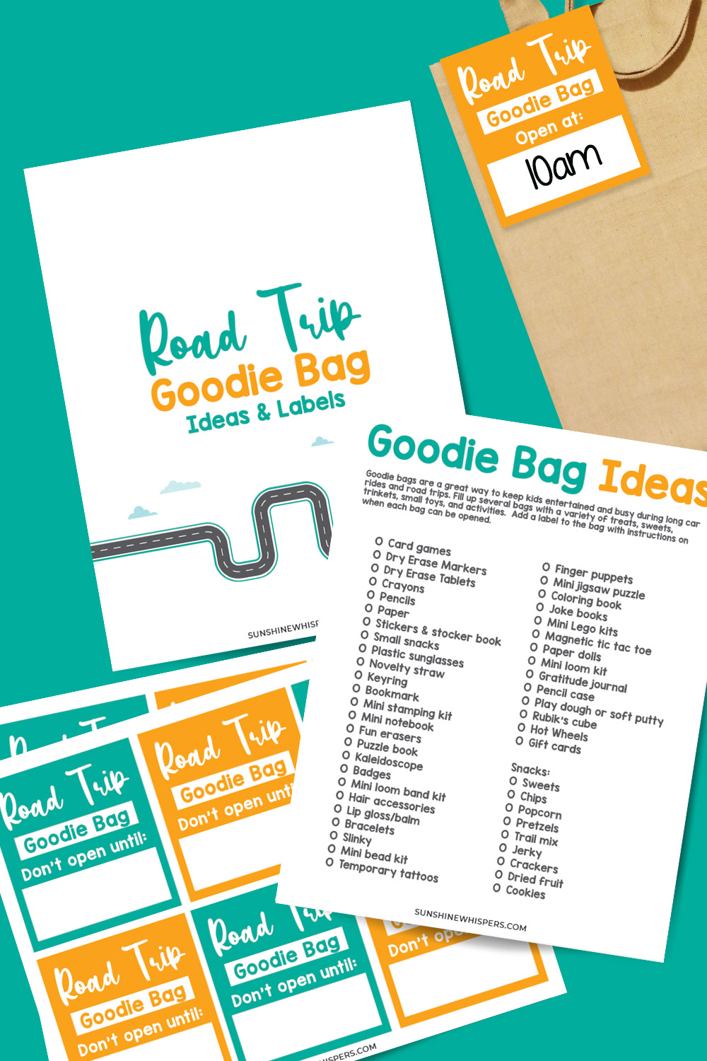 Road Trip Goodie Bag Labels and Ideas
