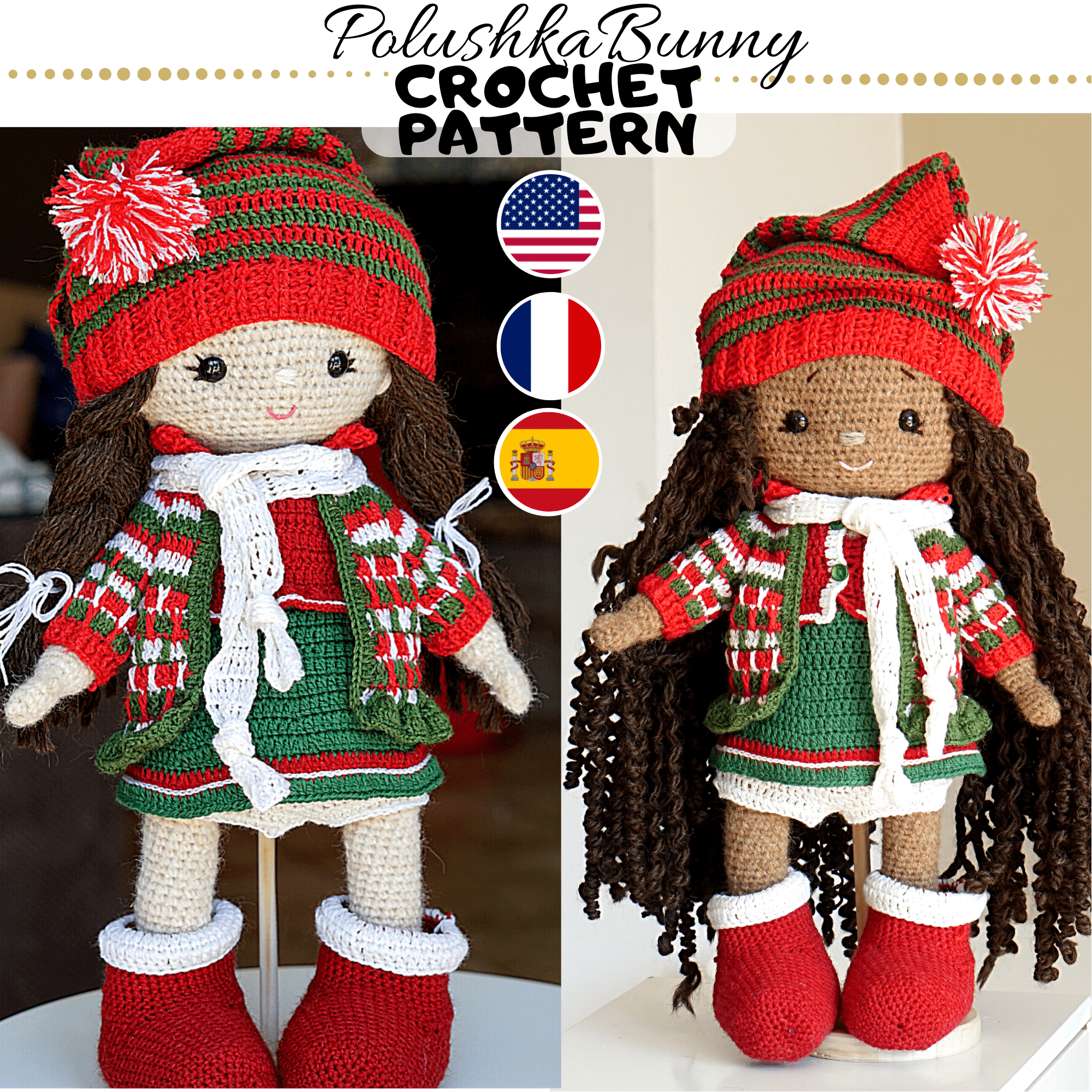 Crochet christmas sales doll