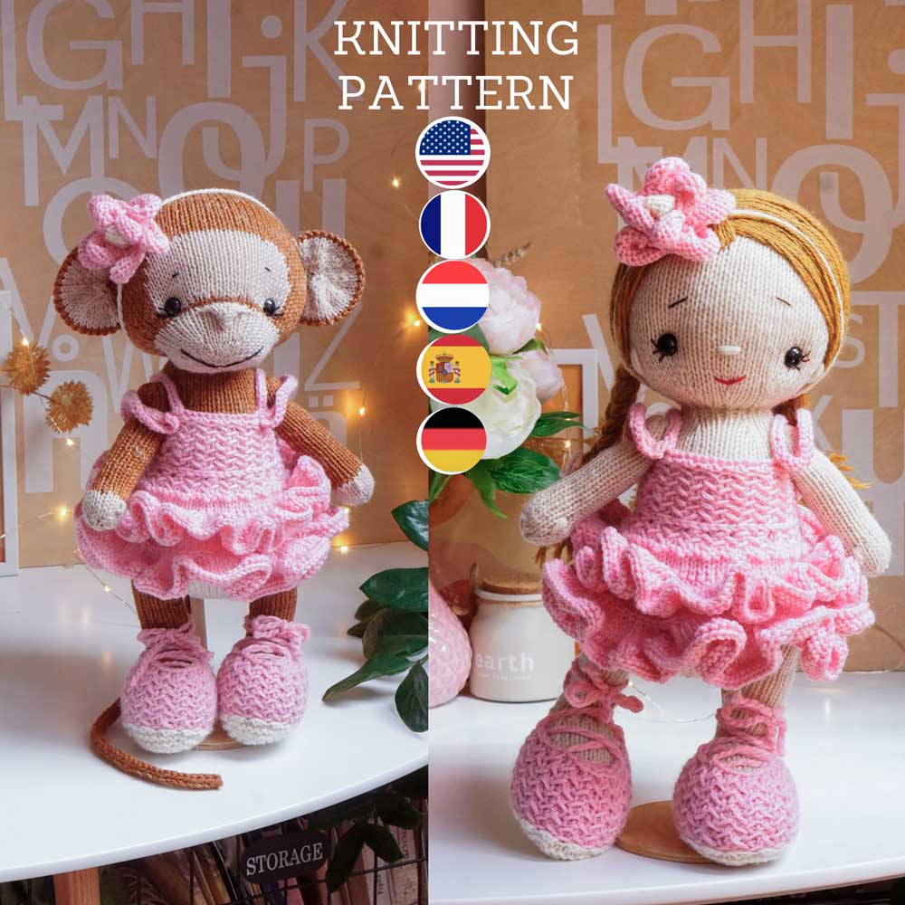 Knitted ballerina hot sale doll pattern free