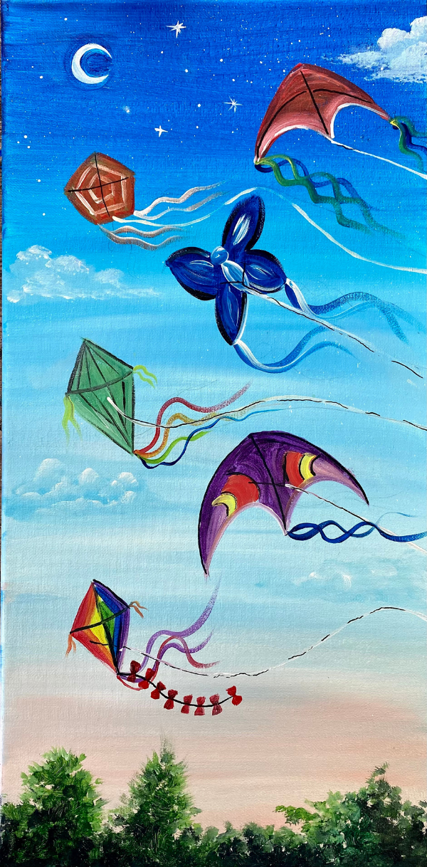 Kites At Dusk PDF Painting Tutorial Download