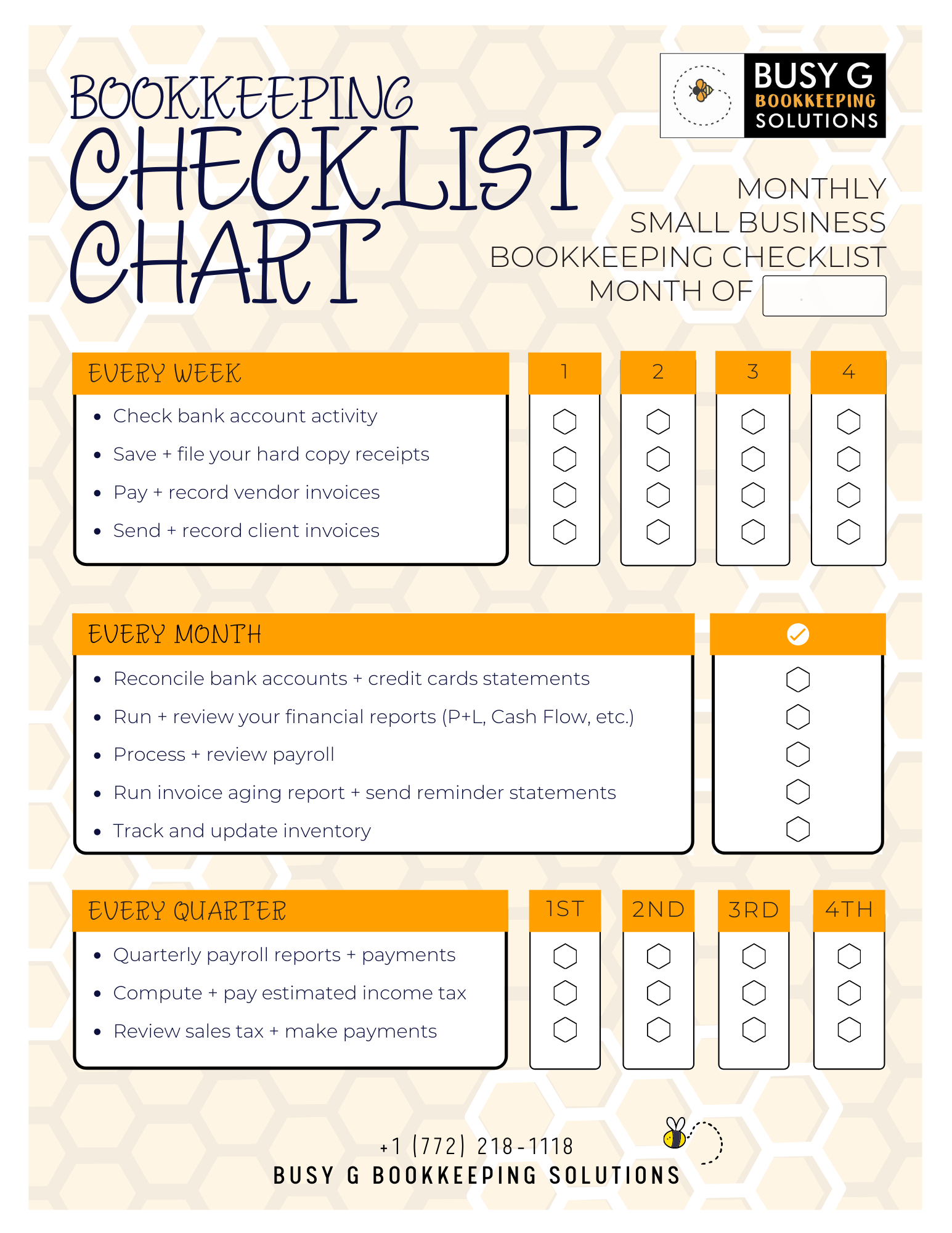 LEAD TEMPLATE Bookkeeping Checklist Chart (UK / A4 Size)