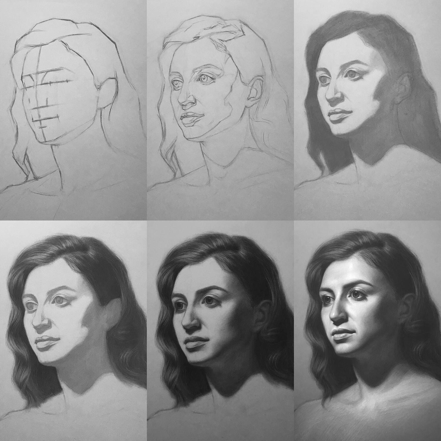 My Charcoal Portrait process and tools : r/Art