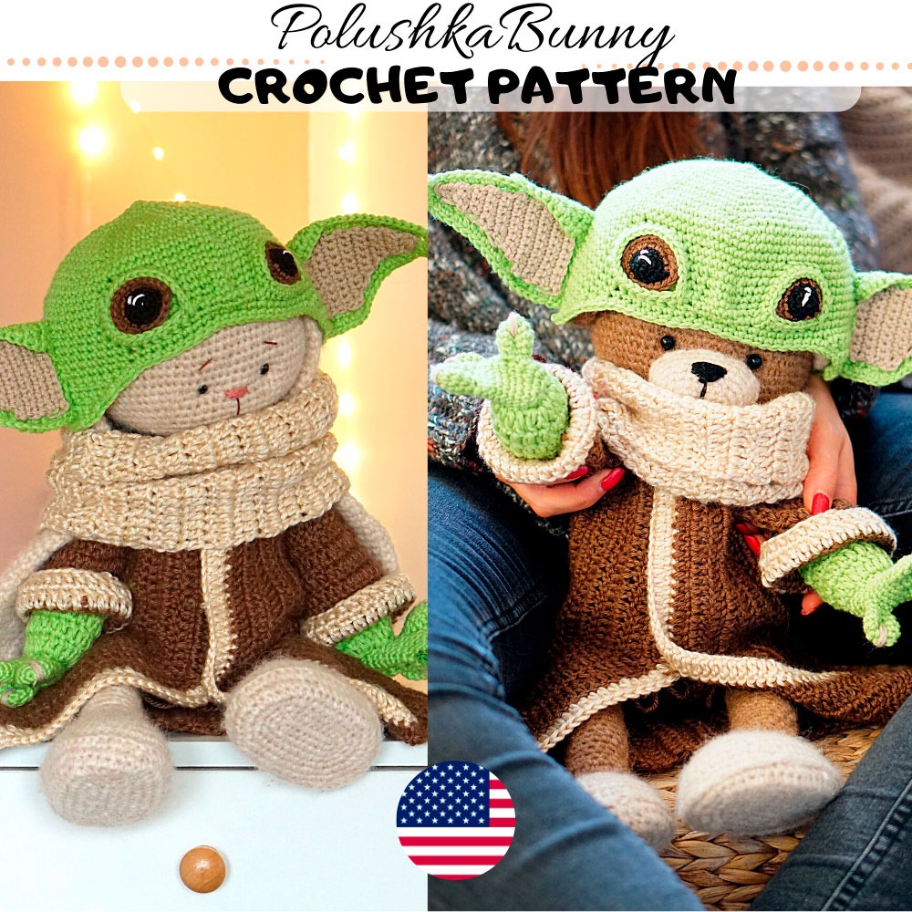 5pcs/Set New Baby Yoda Children Clothes Set Crochet Yoda Costume