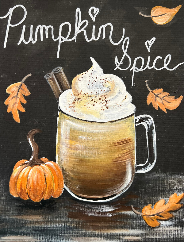 Pumpkin Spice Latte Acrylic Painting Tutorial Download