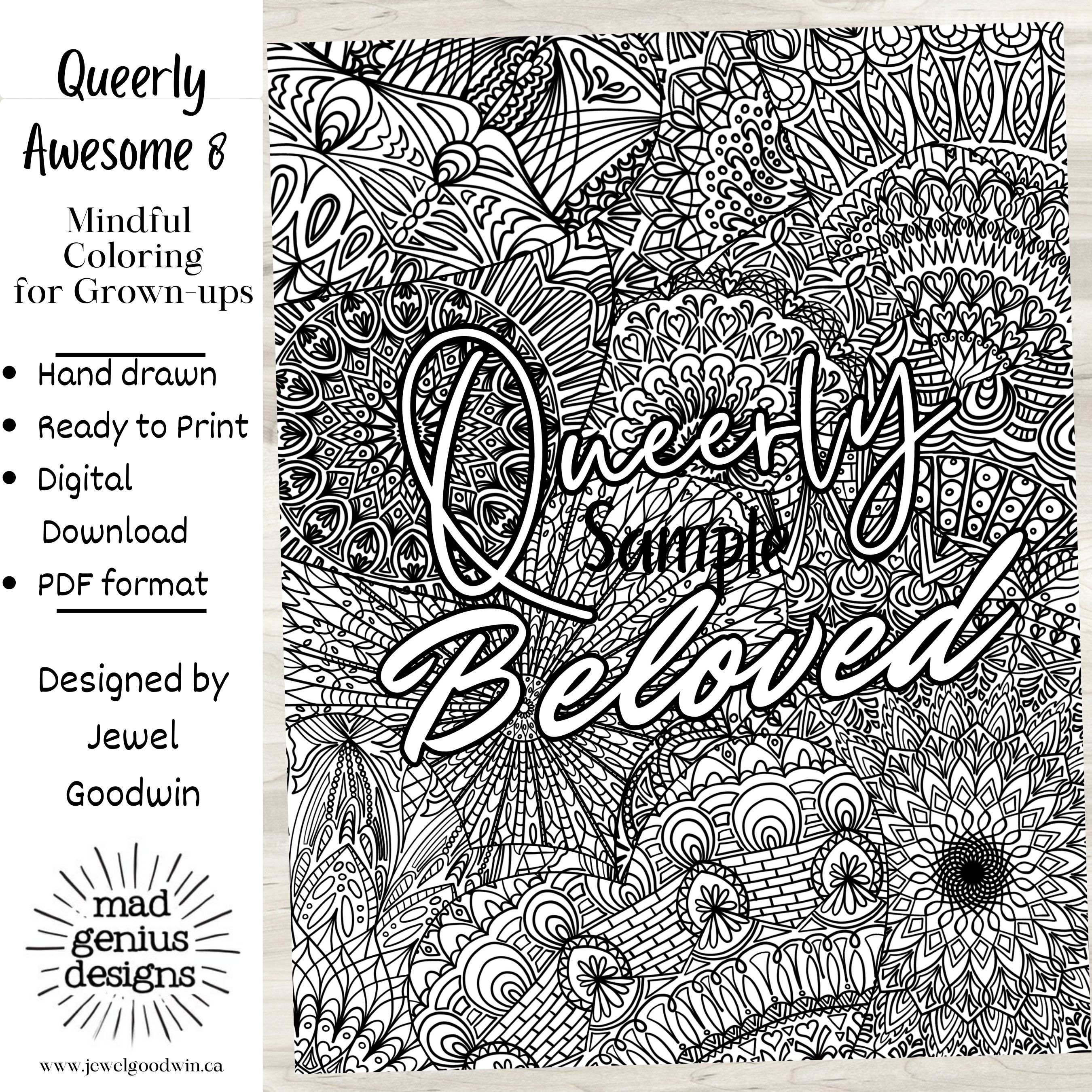 Queer Valentine Coloring Page 8 Digital Download Printable Coloring Page