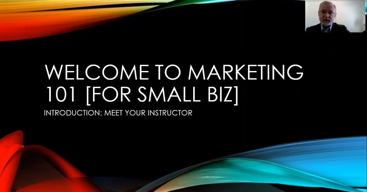 MARKETING 101 Meet Your Instructor