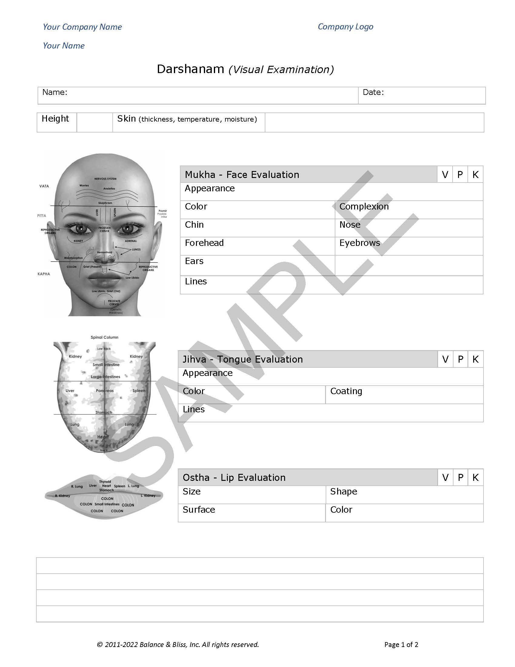 Ayurveda Client Forms