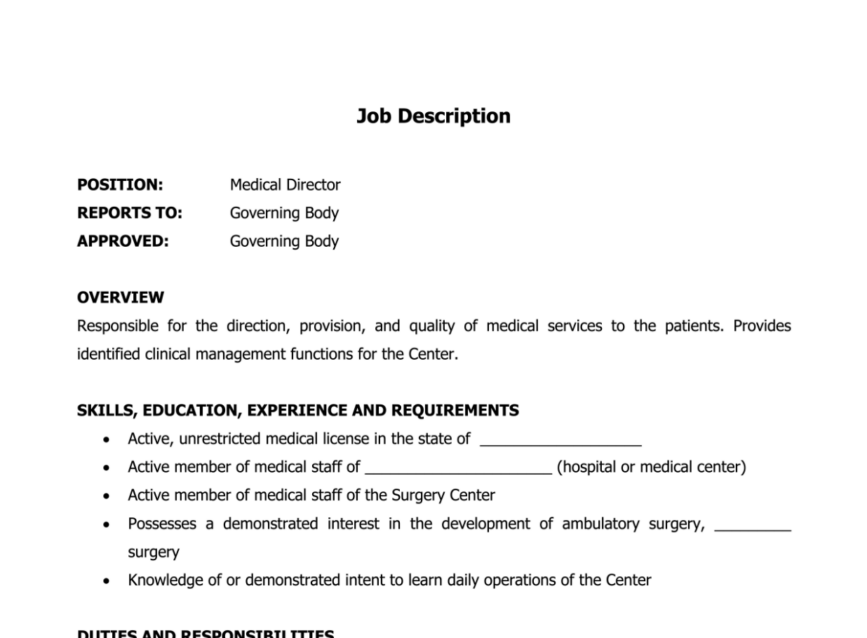 Senior Project Director Job Description