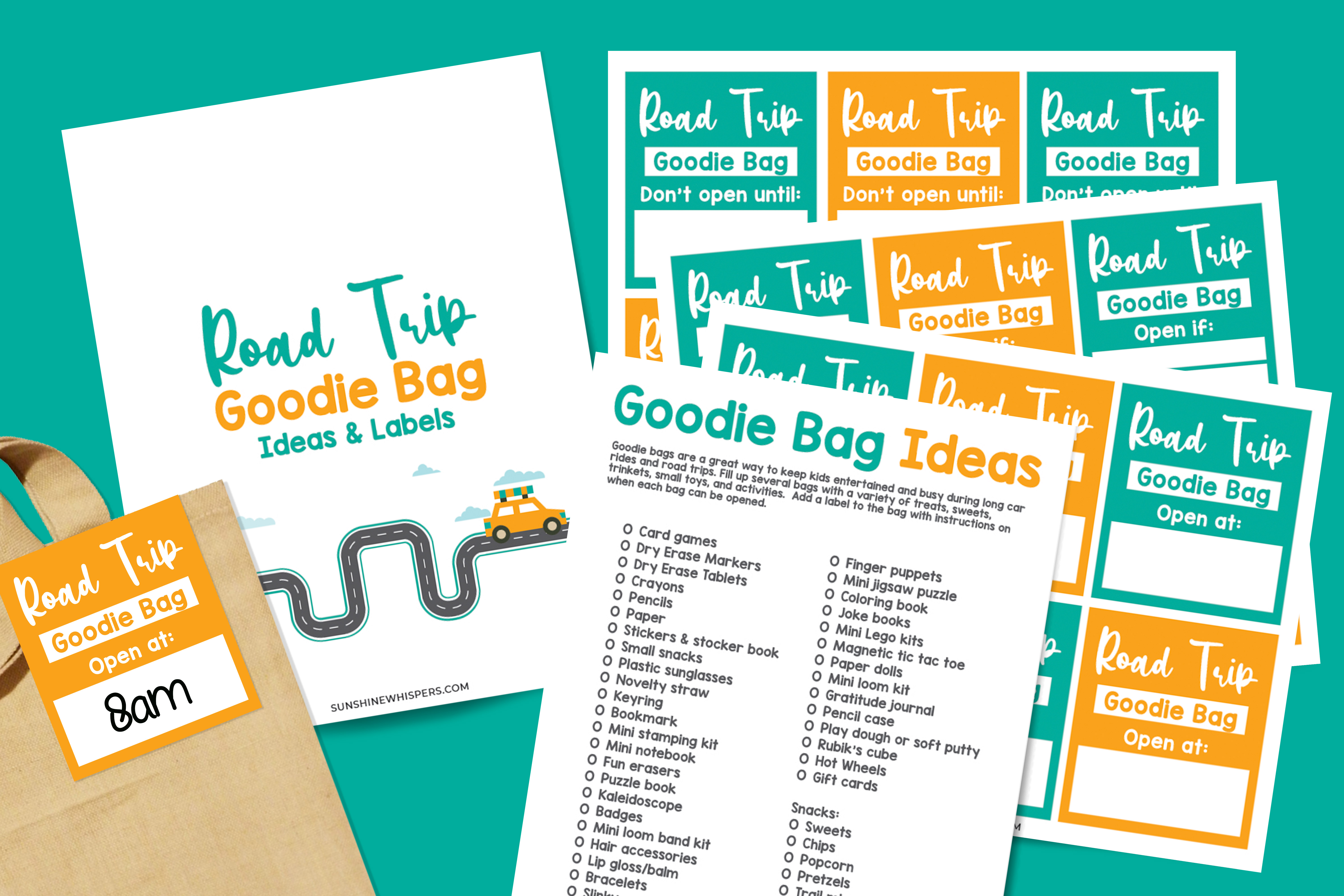 Road Trip Goodie Bag Labels and Ideas