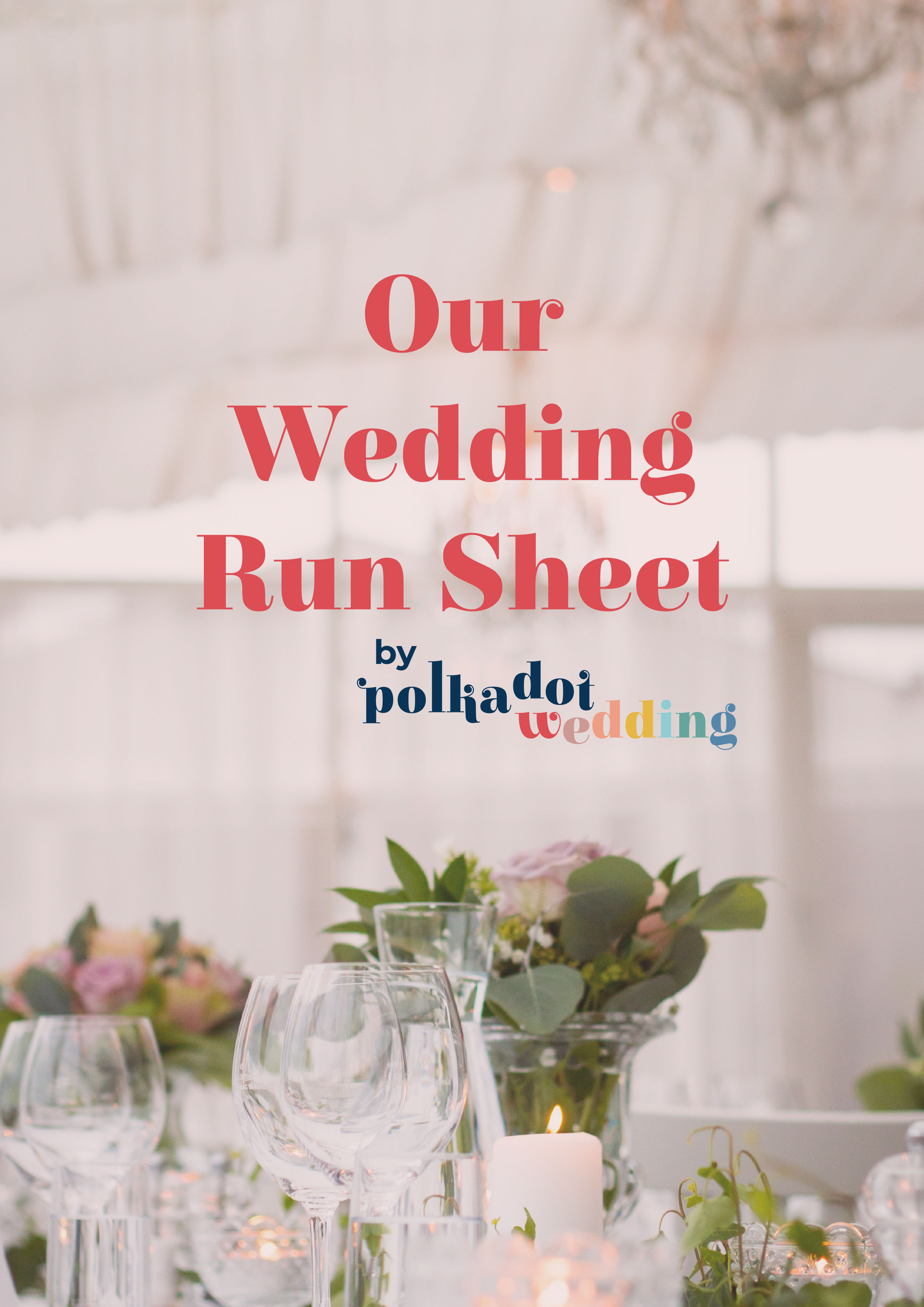 Polka Dot Wedding Run Sheet Template