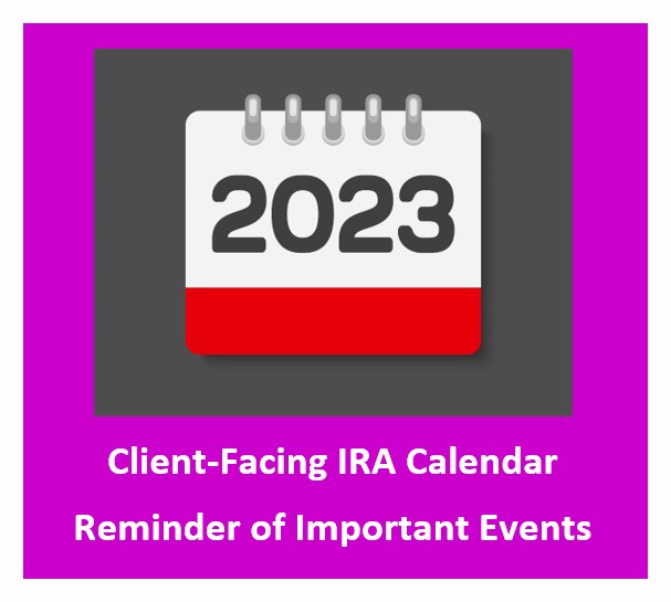 ClientFacing 2023 IRA Calendar