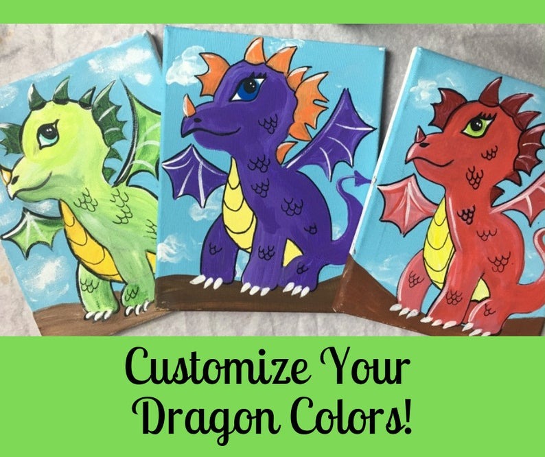 Cute Baby Dragon Acrylic Painting Tutorial Download