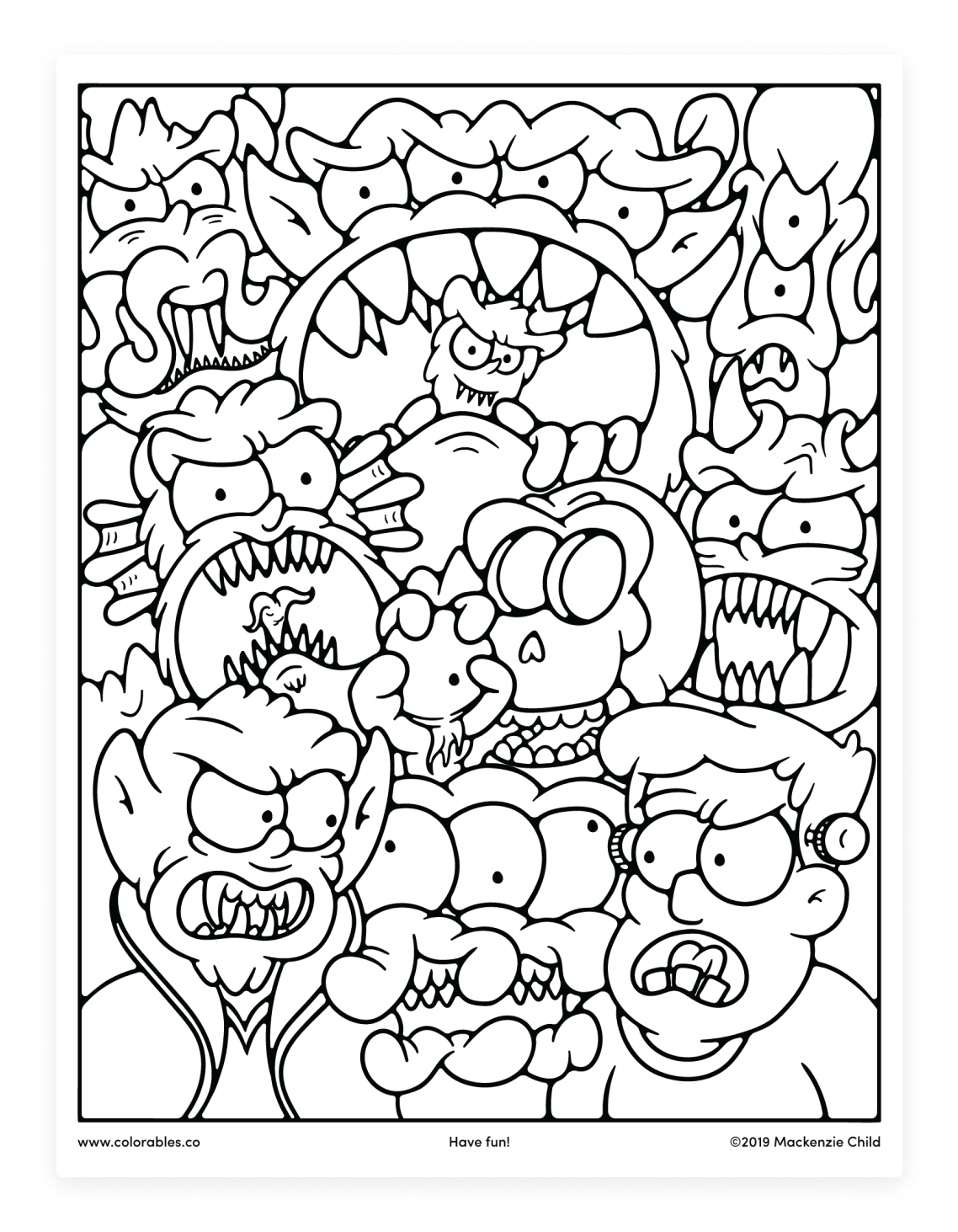 Monster Mash Colorable