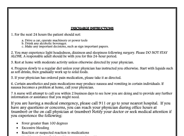 discharge-instructions-template