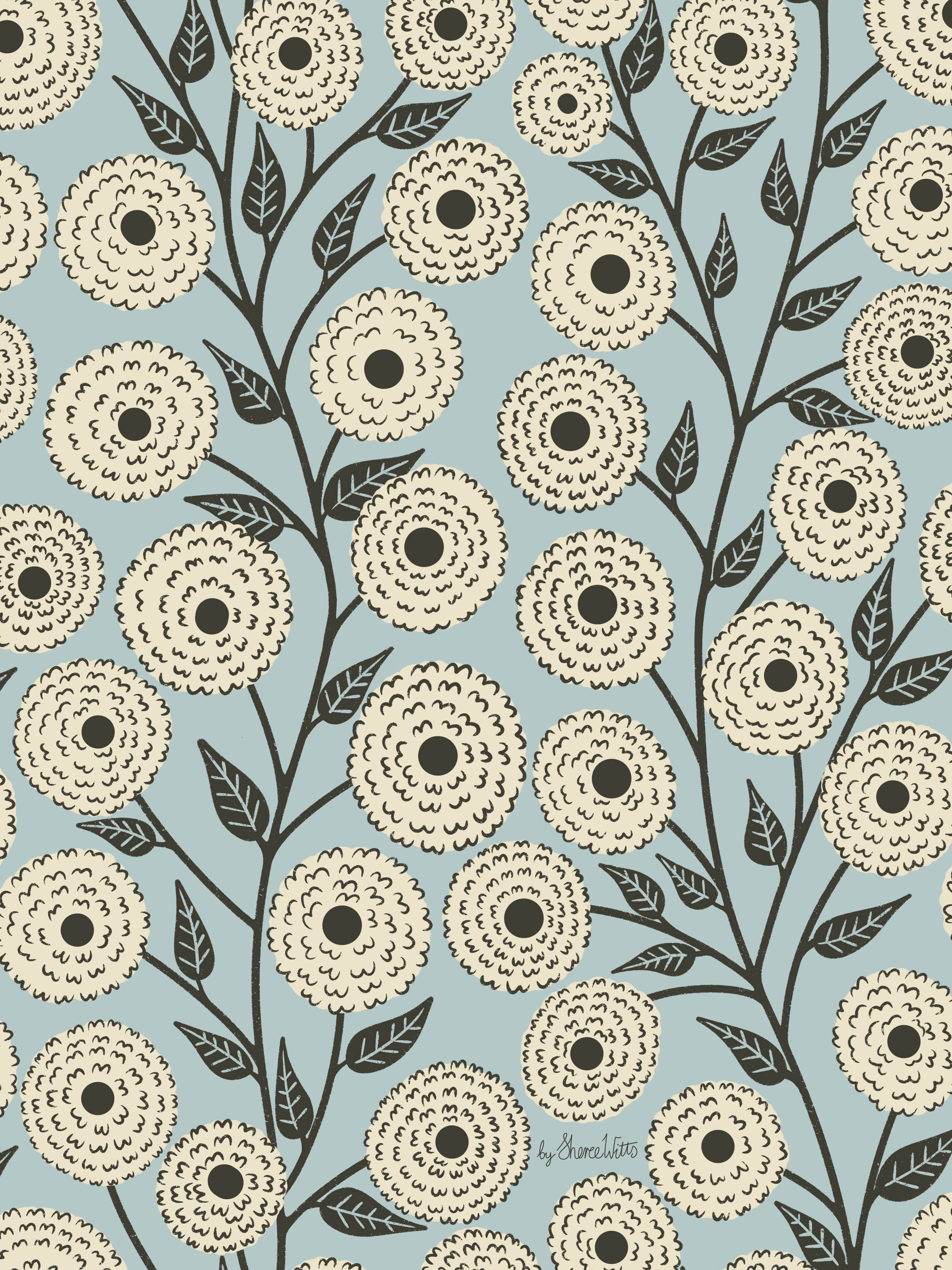 Floral Vines Pattern Layout