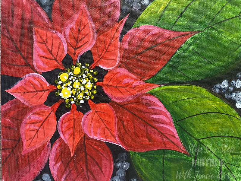 Poinsettia PDF Download Acrylic Painting Tutorial